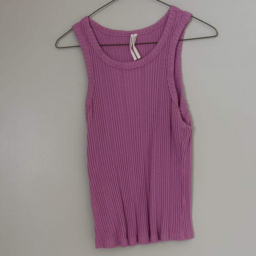 Anthropologie Lilac Ribbed Tank Top